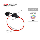 In-line fuse holder waterproof compatible ATO/ATC fuse for boat and RV with Baywatt.com